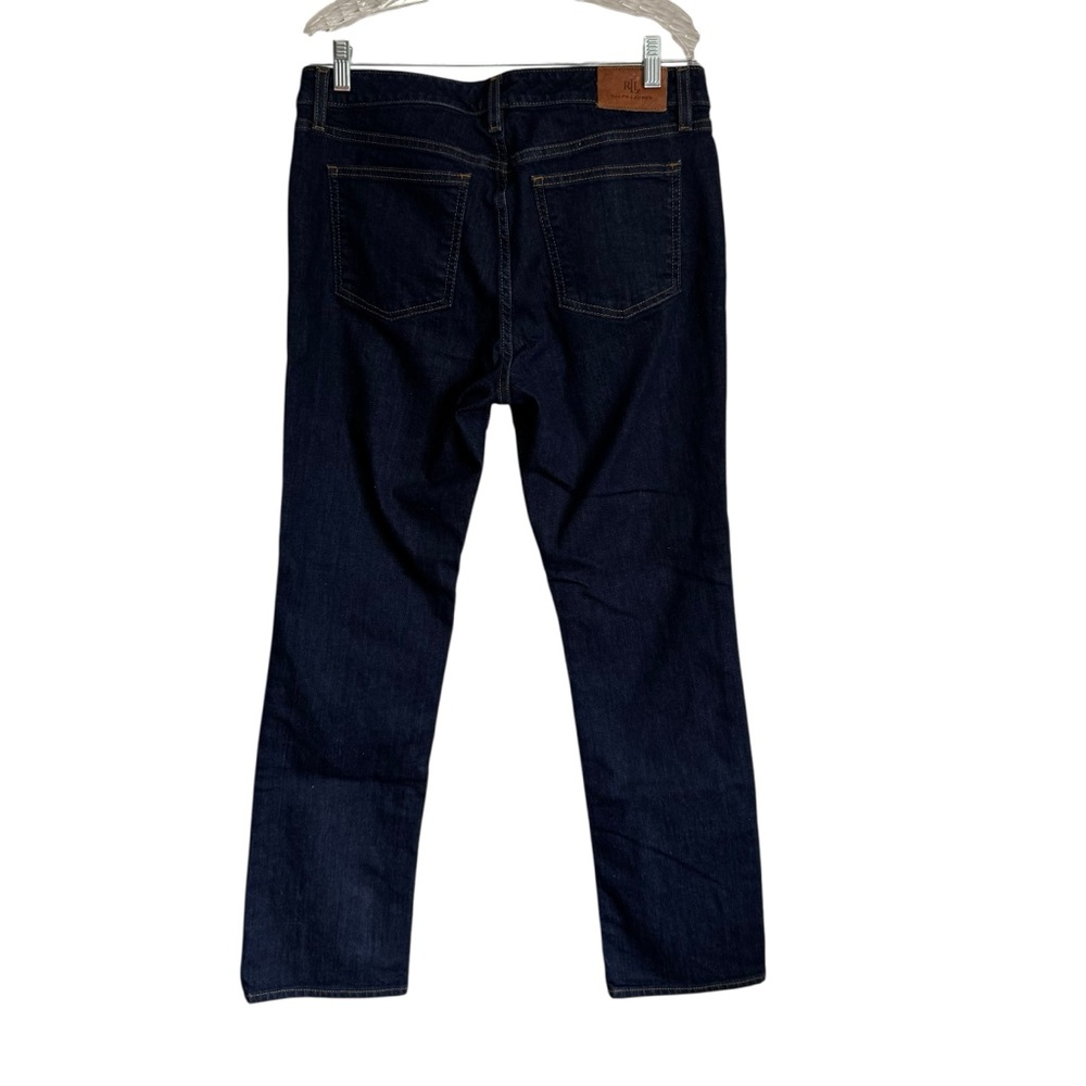 Lauren Ralph Lauren Dark Wash Jeans Denim Straight Leg Size 12 Petite 29” inseam - Picture 3 of 14